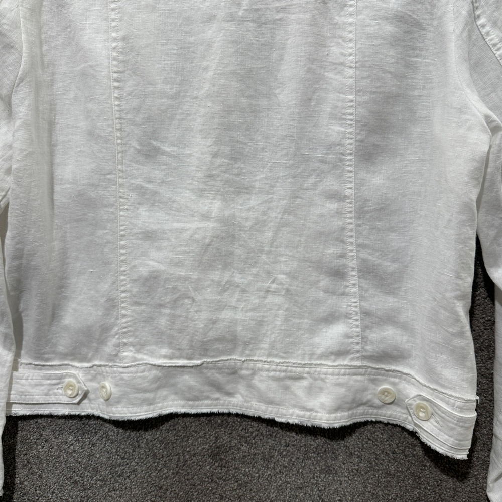 Tommy Bahama Two Palms Linen Raw-Edge Jacket White Women XL Coastal Beach Casual - Picture 10 of 10